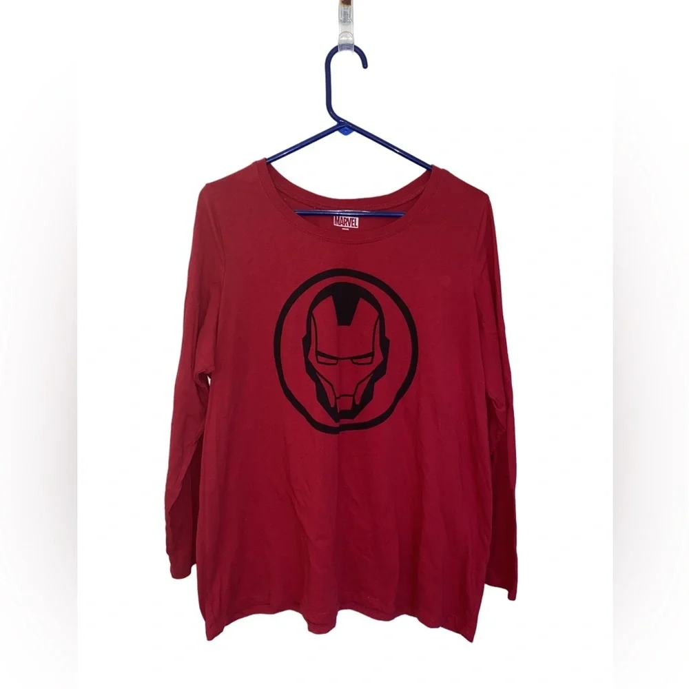 Torrid Marvel Iron Man Graphic Long Sleeve Tee Red Plus Size 1X Avengers Shirt - Picture 6 of 9
